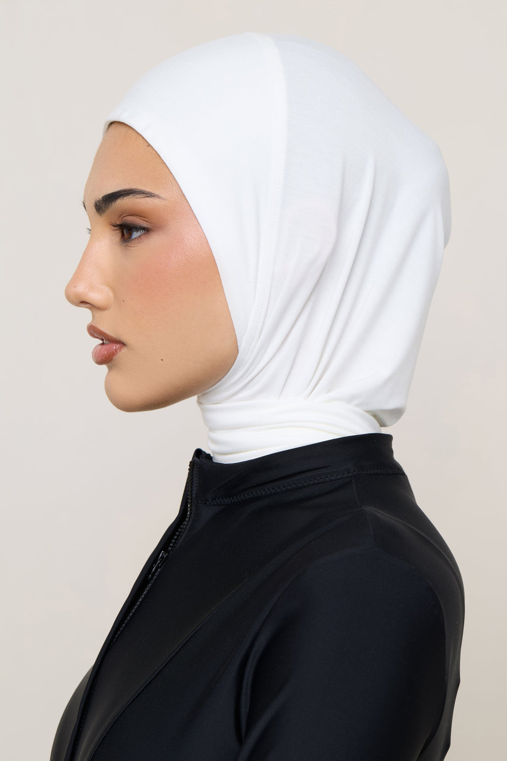 Amira Hijab Instantané en Jersey de Bambou - Blanc Hijabs Modeen