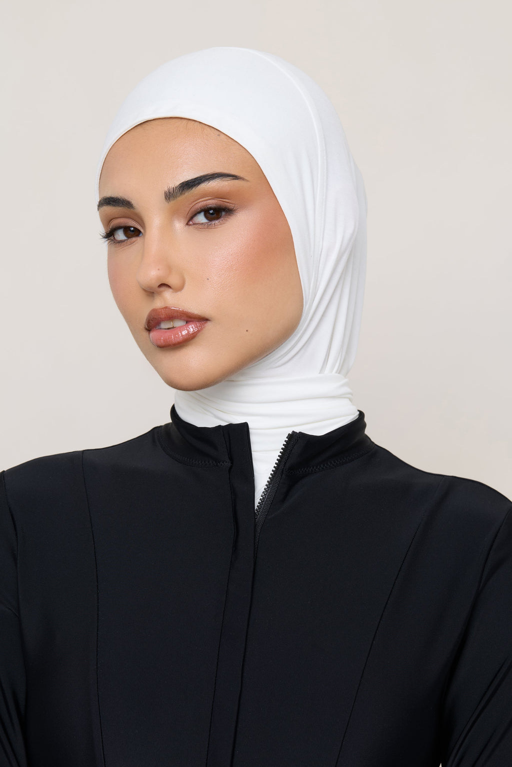 Amira Hijab Instantané en Jersey de Bambou - Blanc Hijabs Modeen