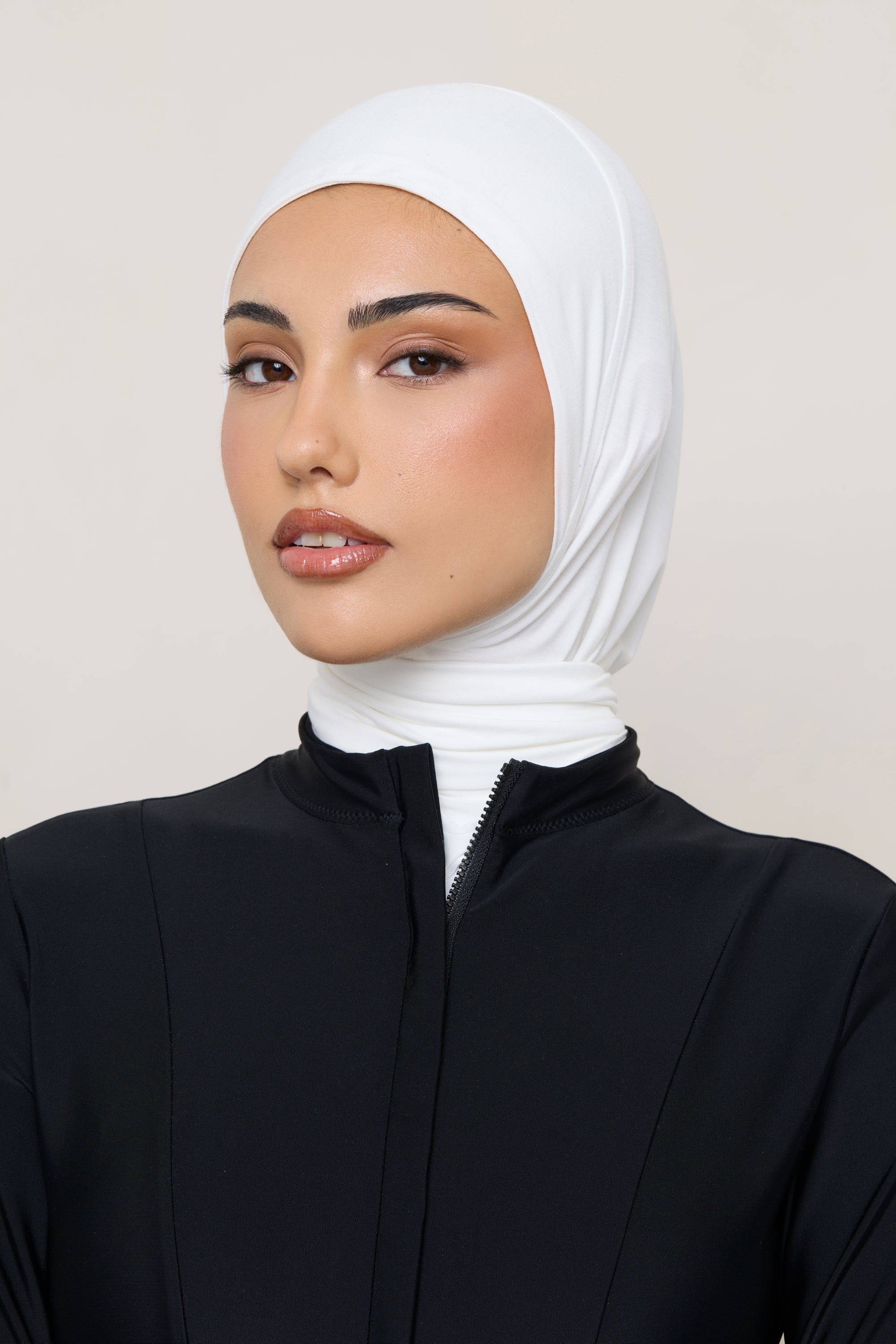 Amira Hijab Instantané en Jersey de Bambou - Blanc Hijabs Modeen