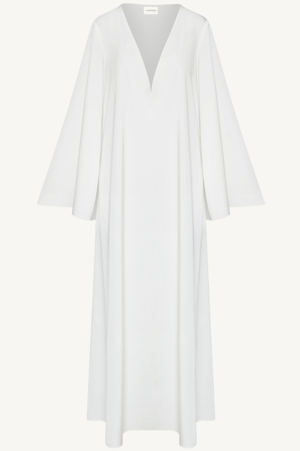 Arwa Abaya Ouverte à Manches Évasées - Blanc Abayas Modeen