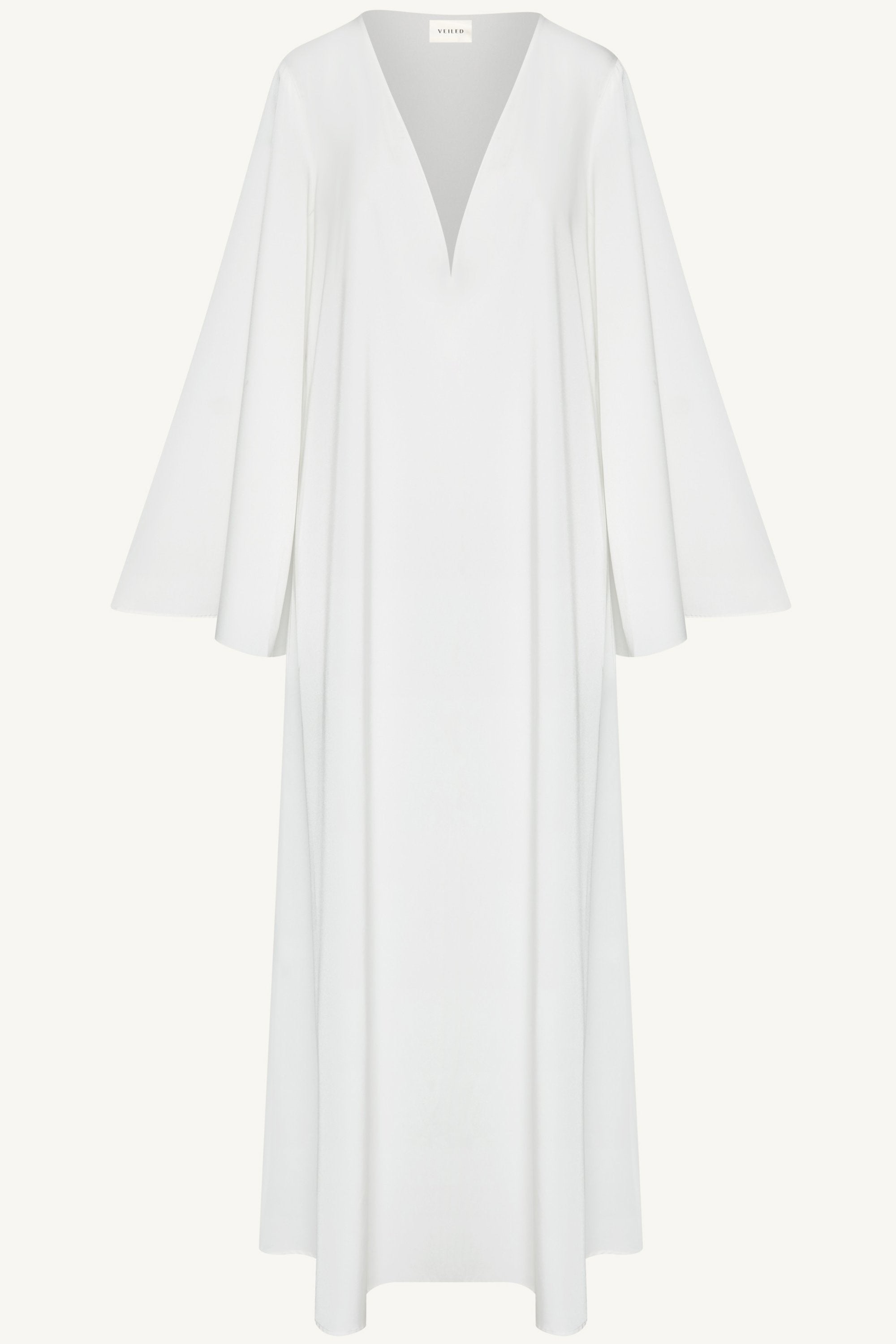 Arwa Abaya Ouverte à Manches Évasées - Blanc Abayas Modeen
