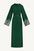 Ascia Robe Brodée (Fille) - Émeraude Abayas Modeen