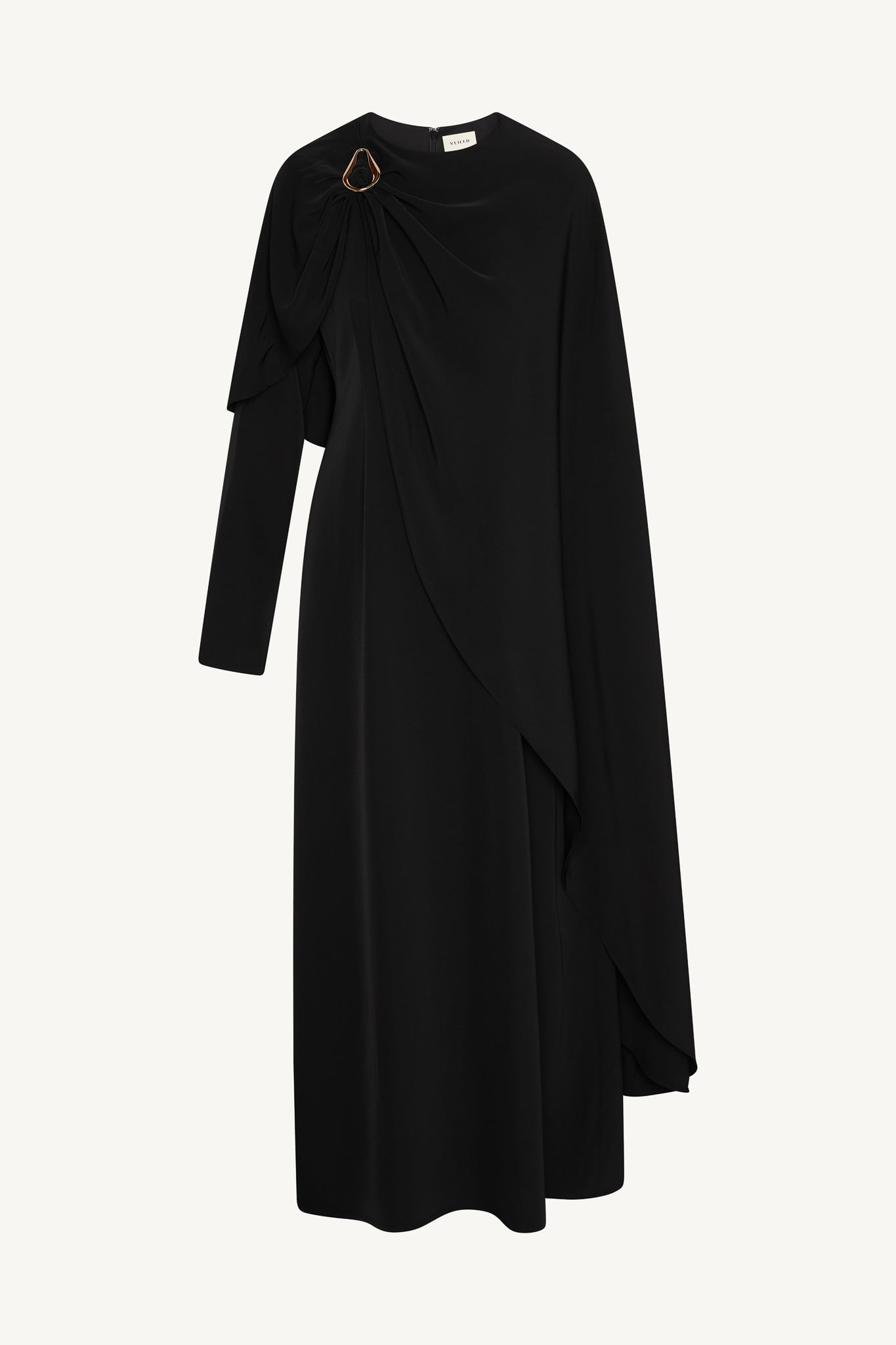 Robe Longue Asymétrique à Cape - Noir Abayas Modeen