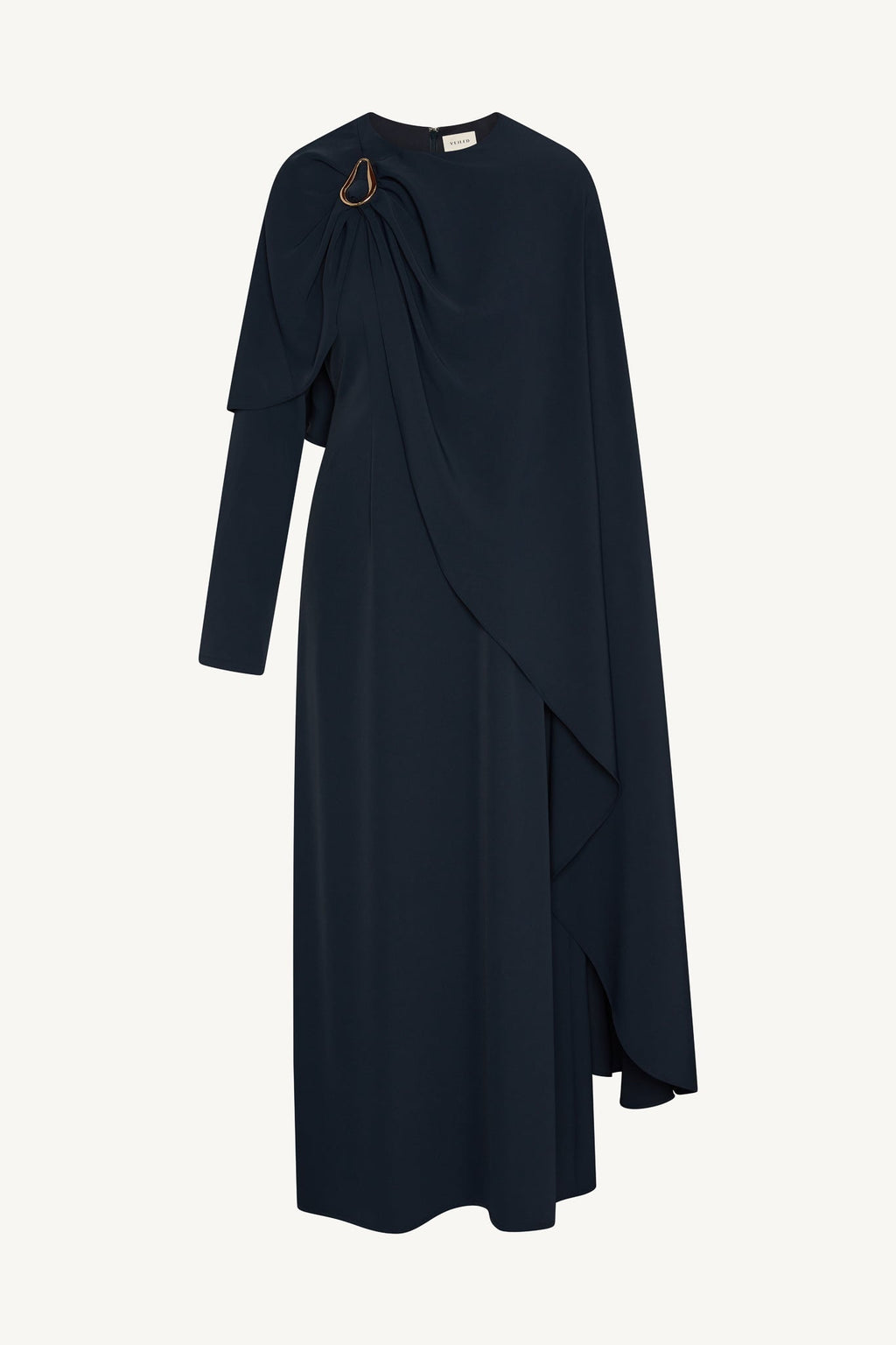 Robe Longue Asymétrique à Cape - Minuit Abayas Modeen