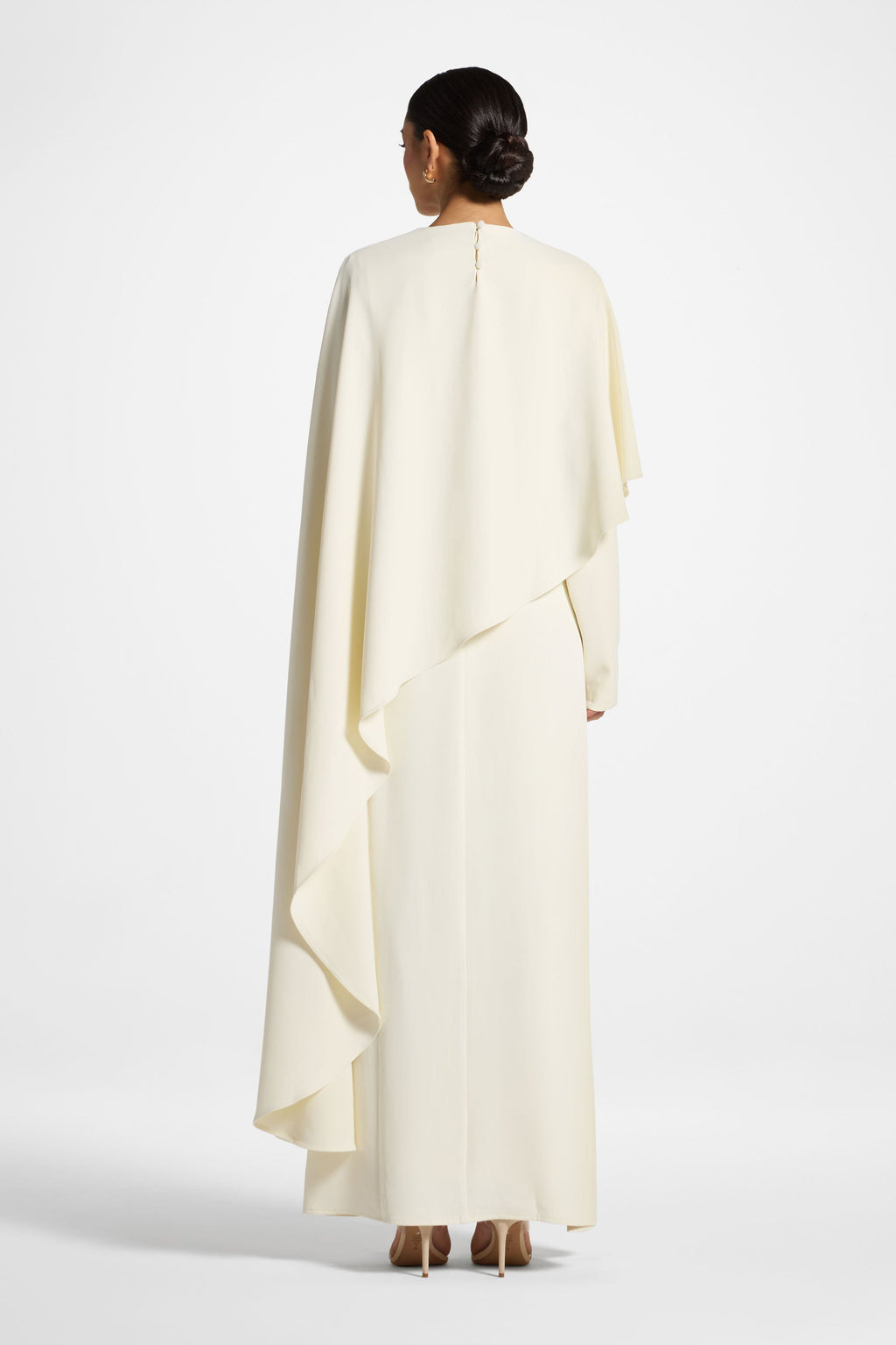 Robe Longue Asymétrique à Cape - Clair de Lune Abayas Modeen