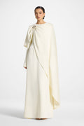 Robe Longue Asymétrique à Cape - Clair de Lune Abayas Modeen