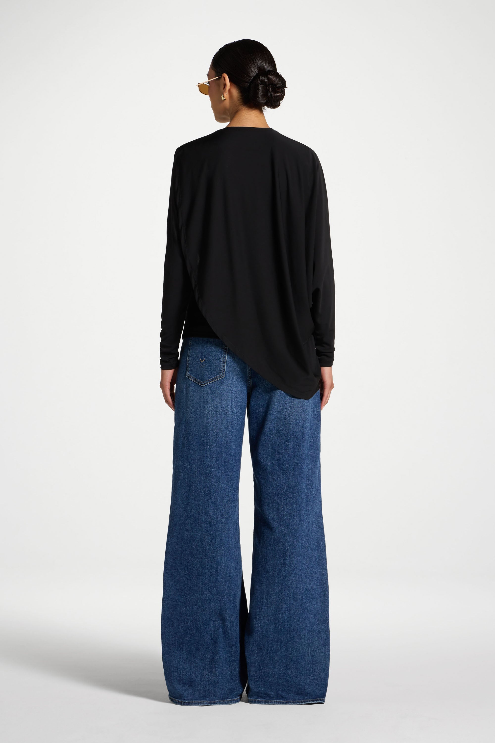 Ensemble Haut & Cape Asymétrique - Noir Abayas Modeen