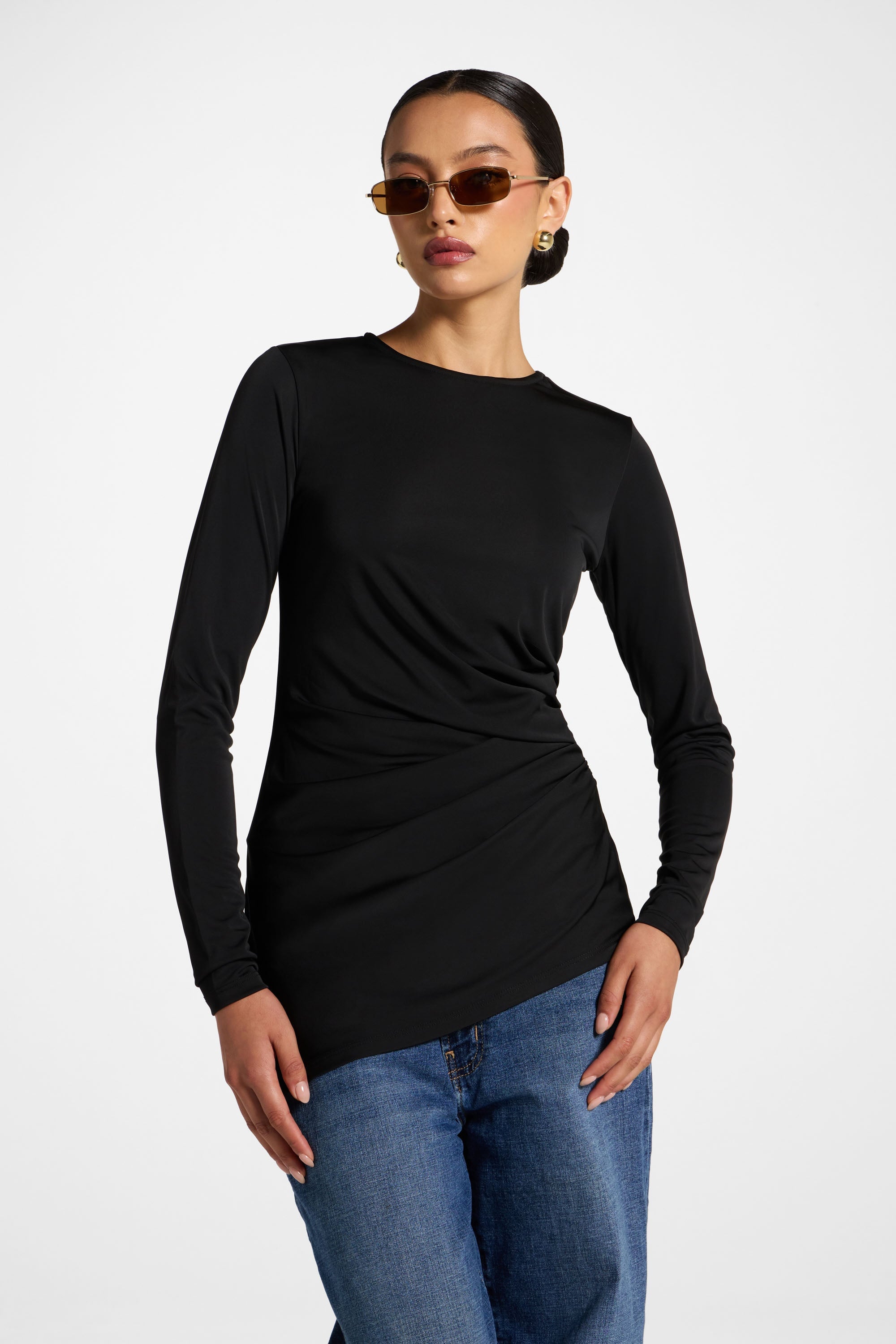 Ensemble Haut & Cape Asymétrique - Noir Abayas Modeen