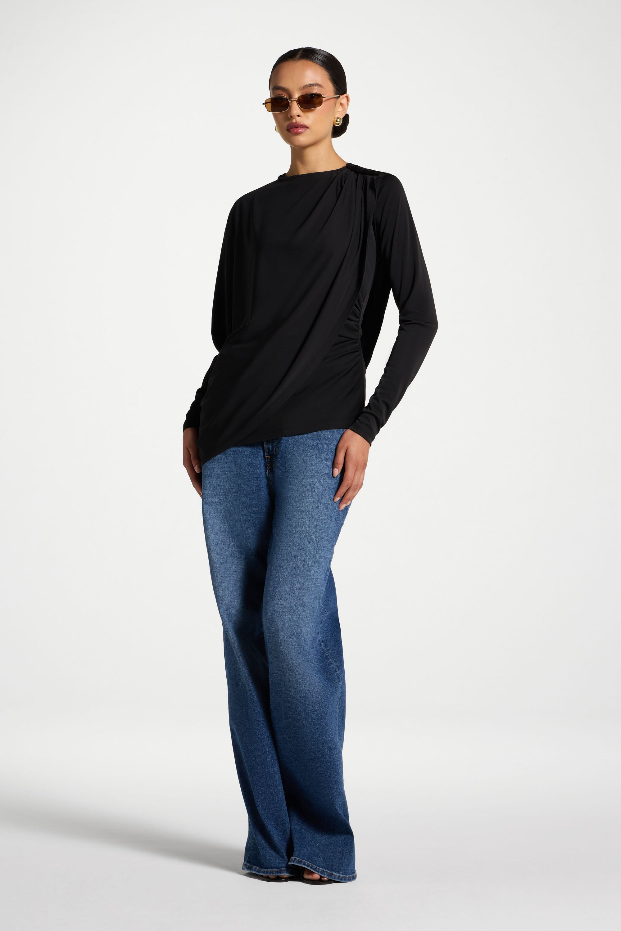 Ensemble Haut & Cape Asymétrique - Noir Abayas Modeen