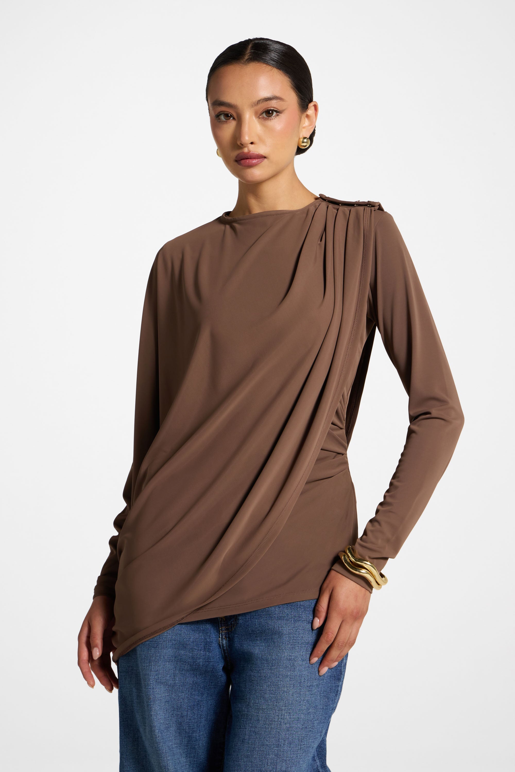 Ensemble Haut & Cape Asymétrique - Quartz Café Abayas Modeen