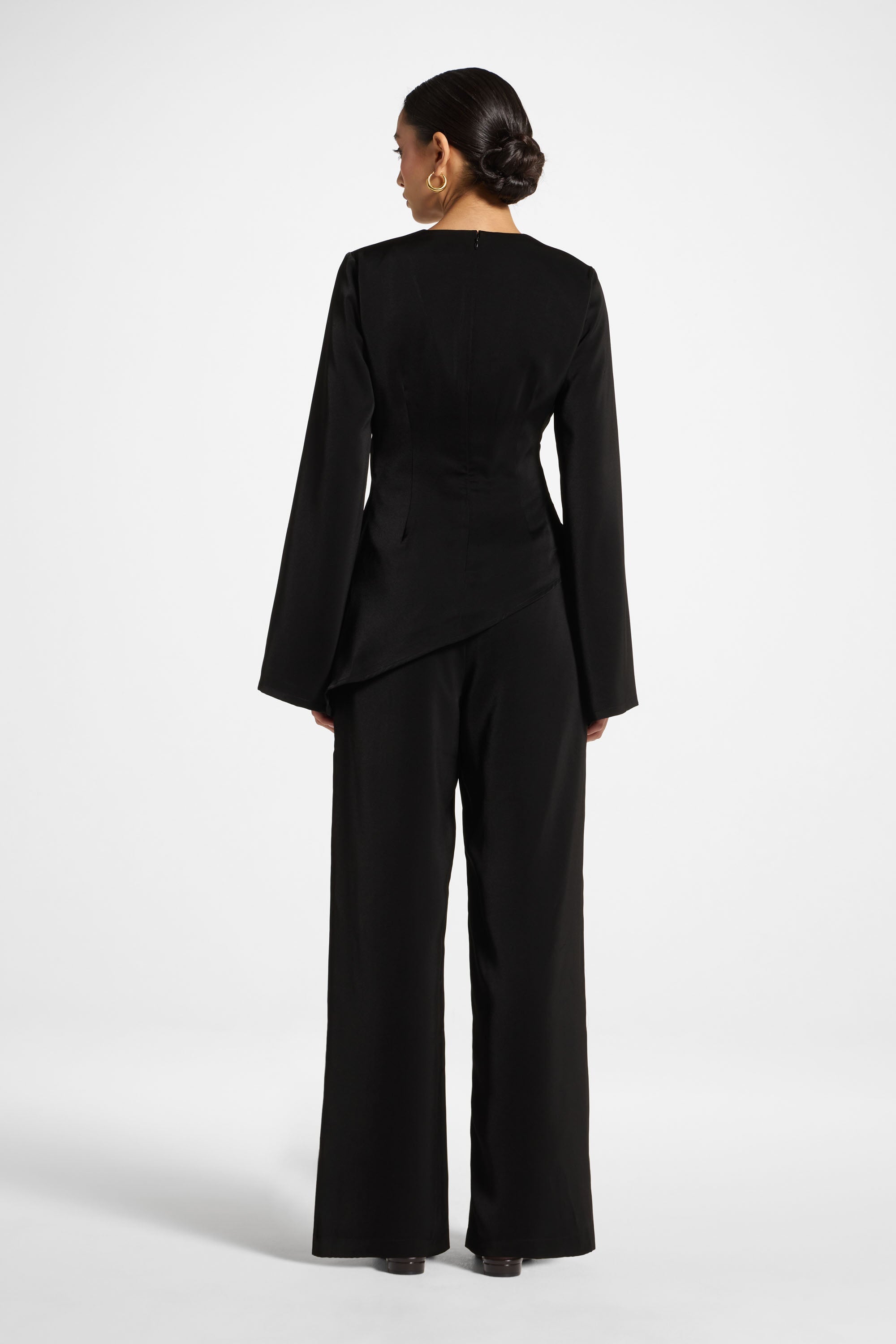 Haut Drapé Asymétrique - Noir Abayas Modeen