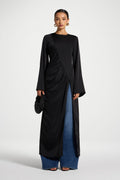 Haut Mi-Long Asymétrique - Noir Abayas Modeen