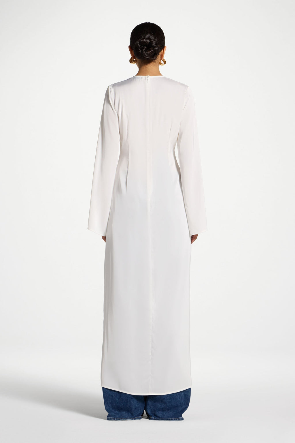 Haut Mi-Long Asymétrique - Blanc Abayas Modeen
