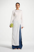 Haut Mi-Long Asymétrique - Blanc Abayas Modeen