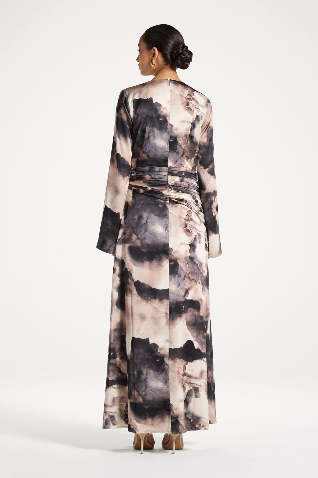 Robe Longue Asymétrique à Taille Plissée Abayas Modeen