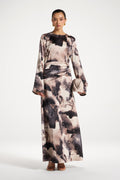 Robe Longue Asymétrique à Taille Plissée Abayas Modeen