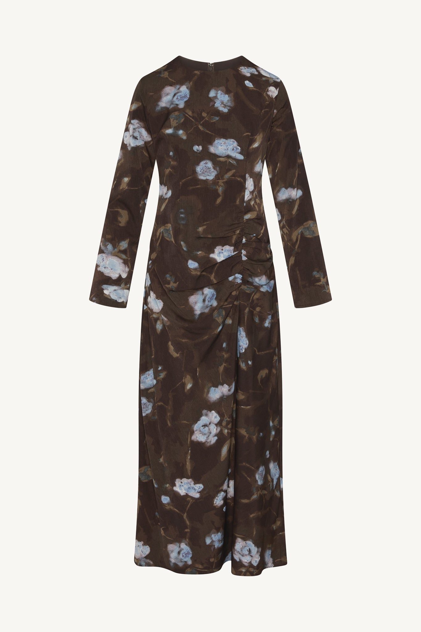 Robe Longue Froncée Asymétrique - Pétales de Cacao Abayas Modeen