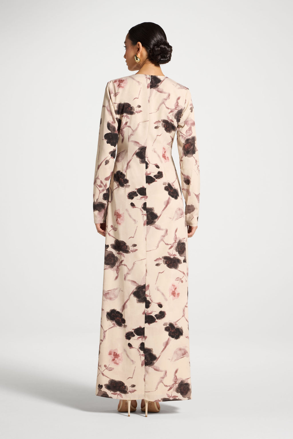 Robe Longue Froncée Asymétrique - Pétales de Vanille Abayas Modeen