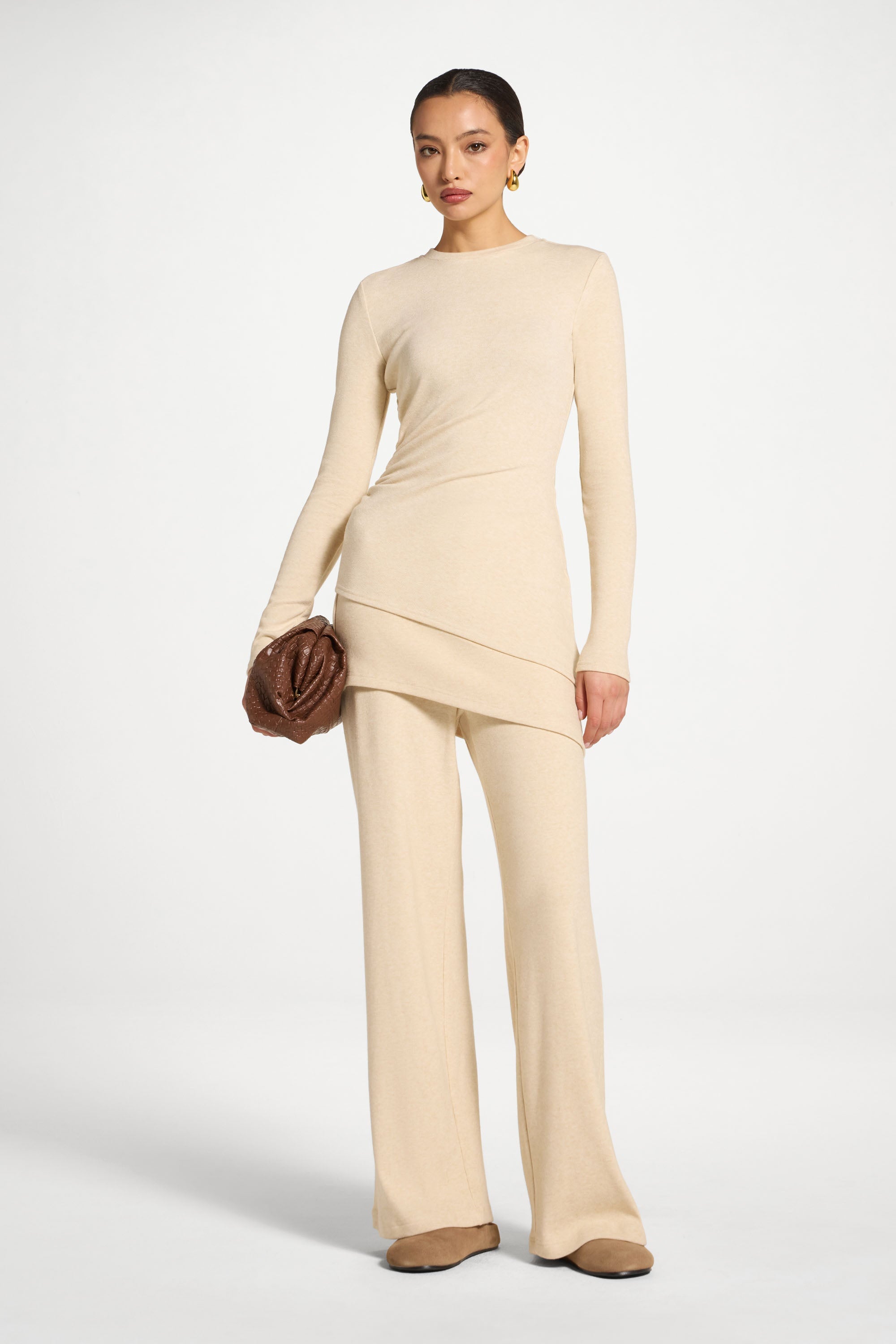 Haut Froncé Asymétrique - Beige Abayas Modeen