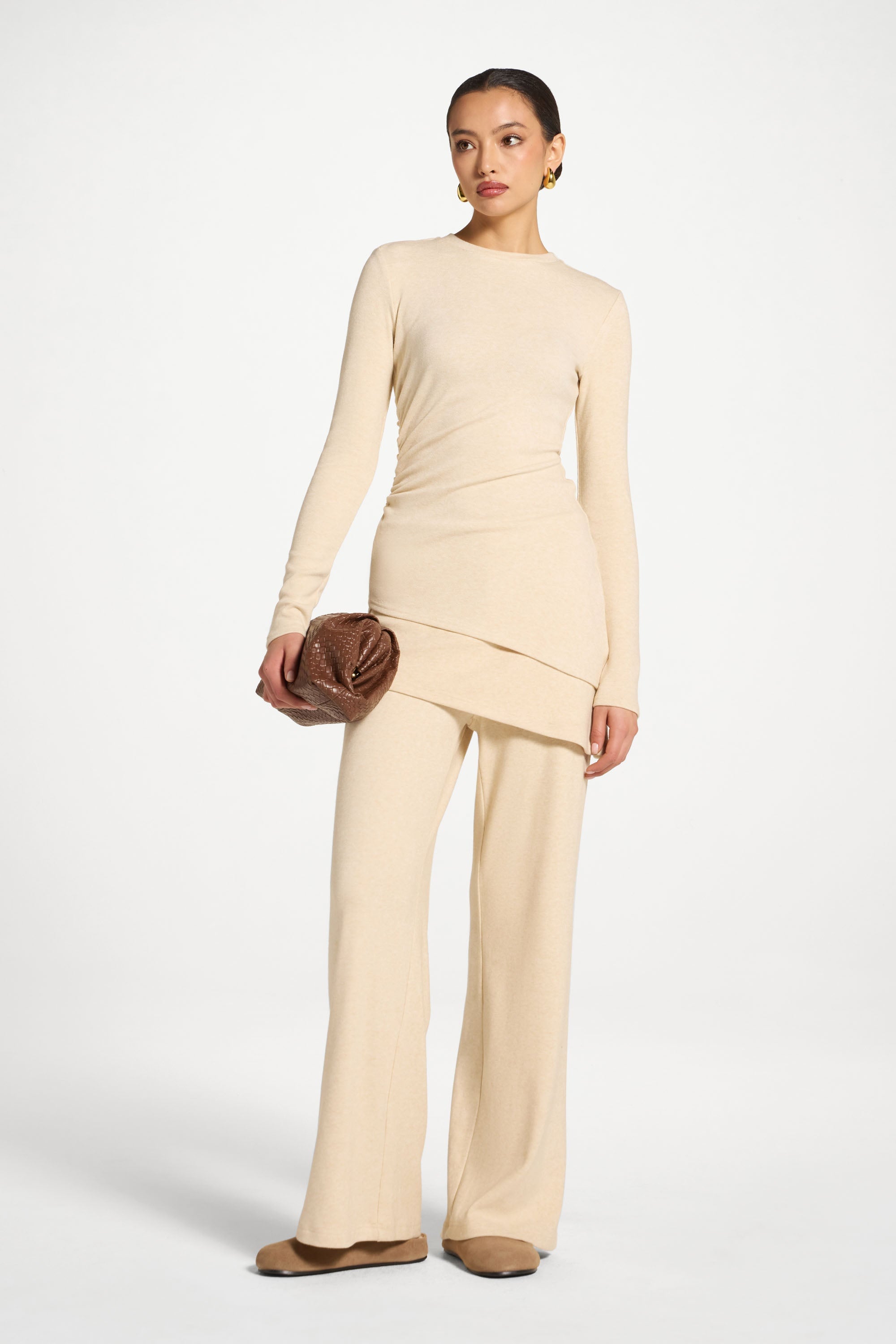Haut Froncé Asymétrique - Beige Abayas Modeen