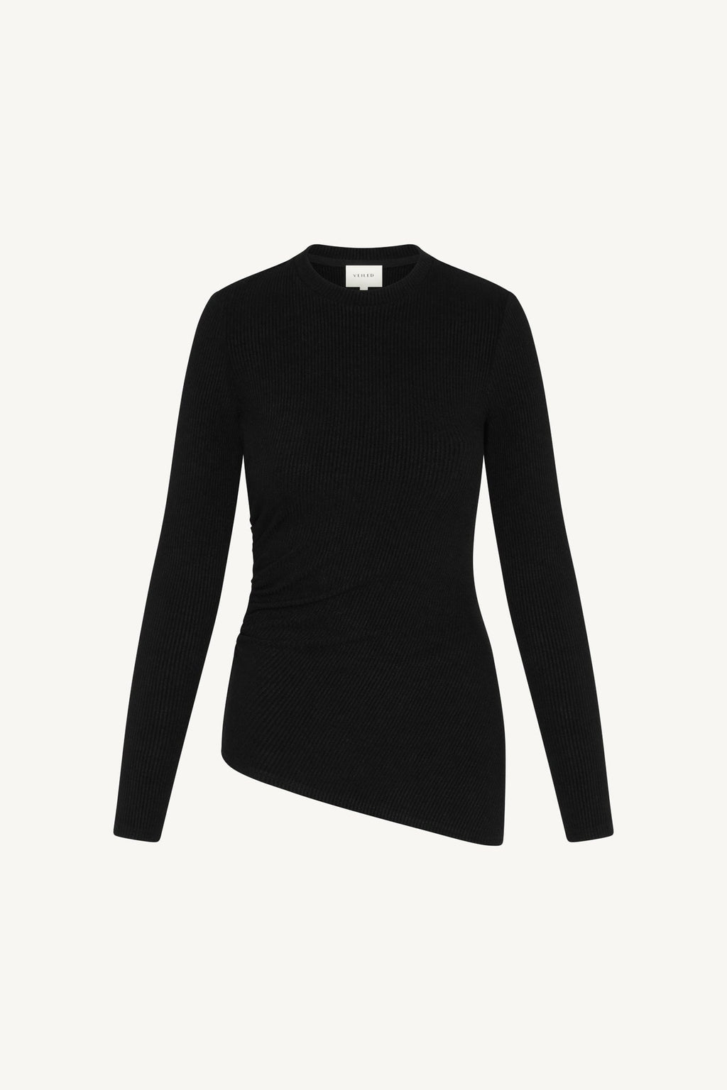 Haut Froncé Asymétrique en Maille - Noir Abayas Modeen