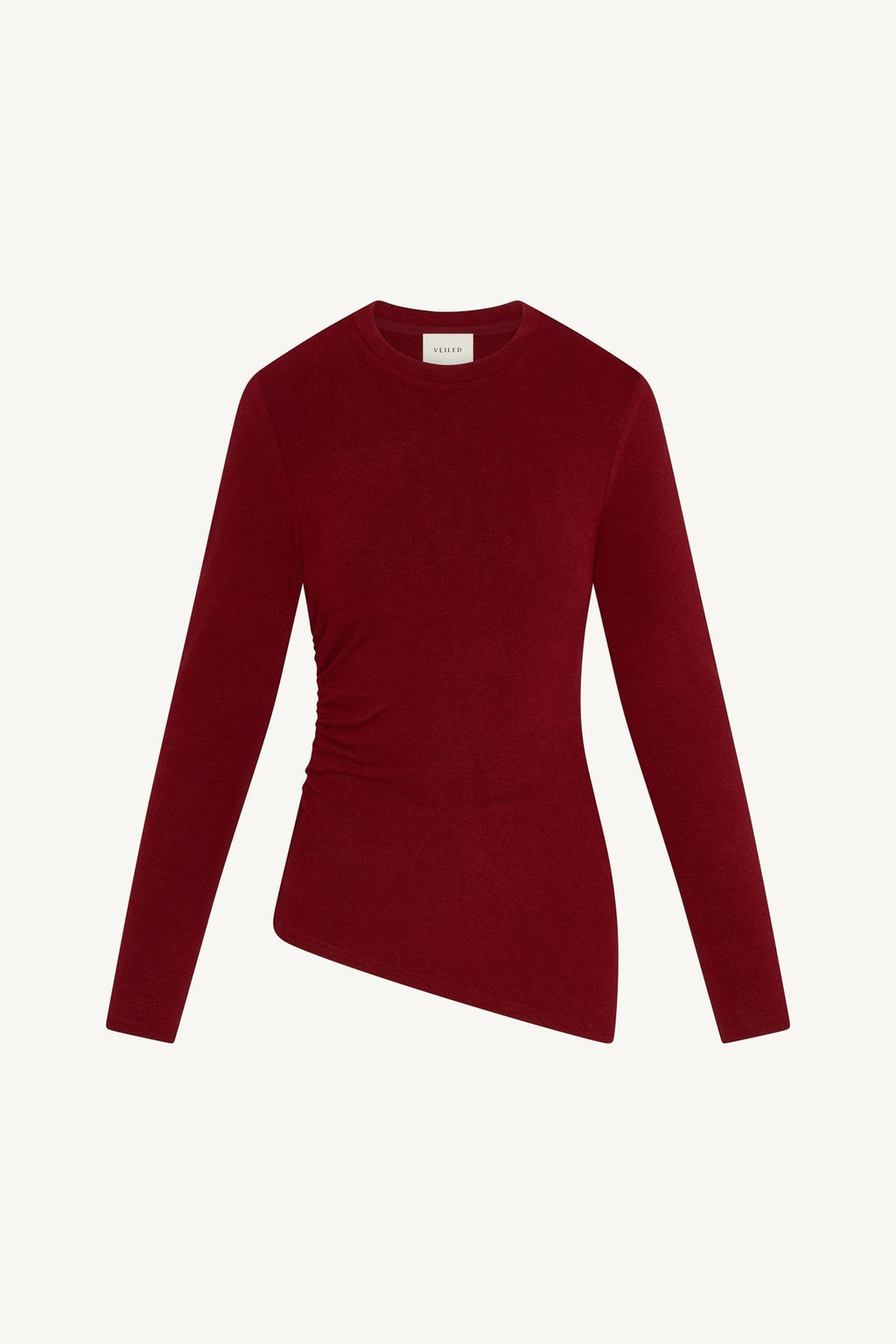Haut Froncé Asymétrique en Maille - Laque Cerise Abayas Modeen