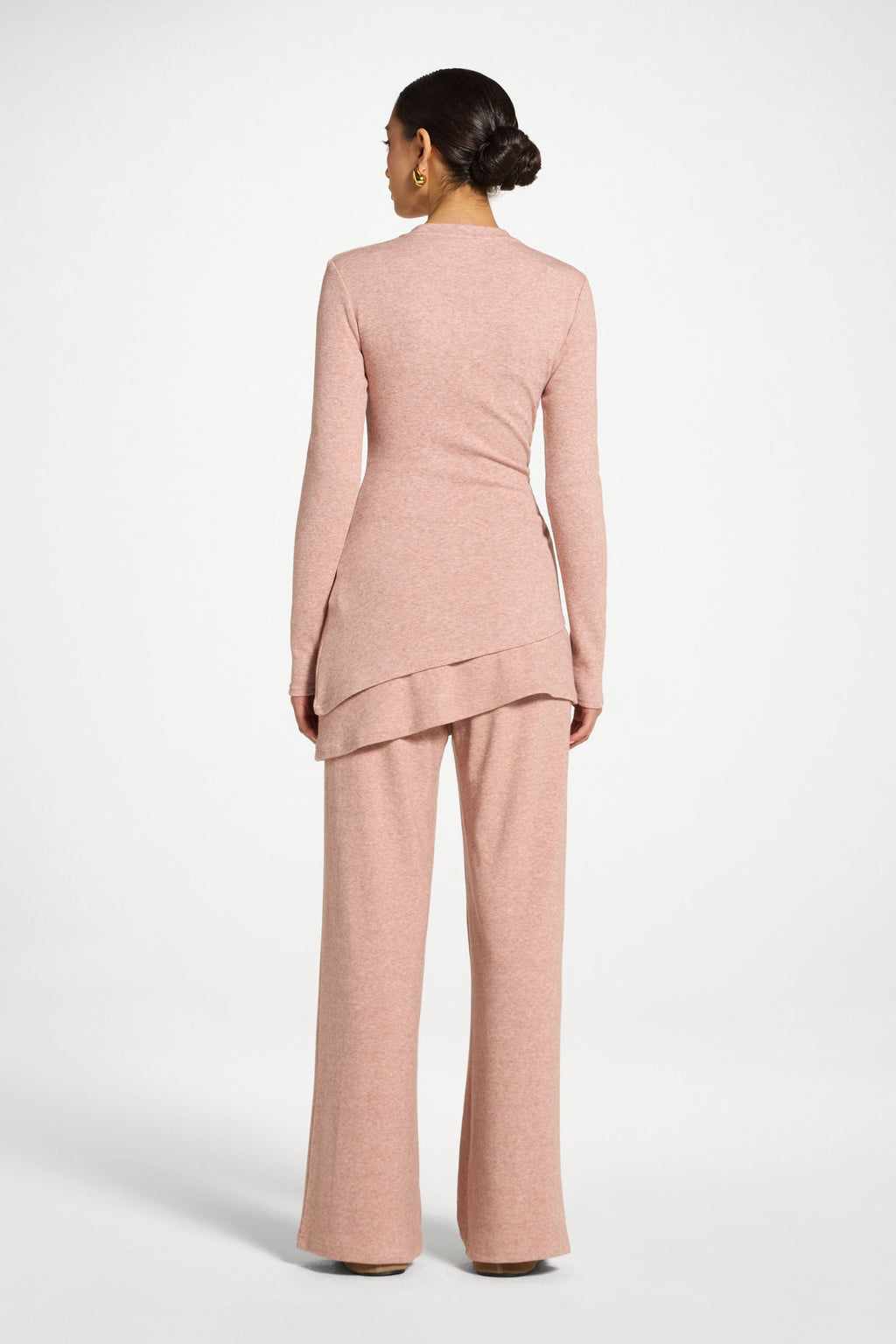 Haut Froncé Asymétrique en Maille - Rose Abayas Modeen