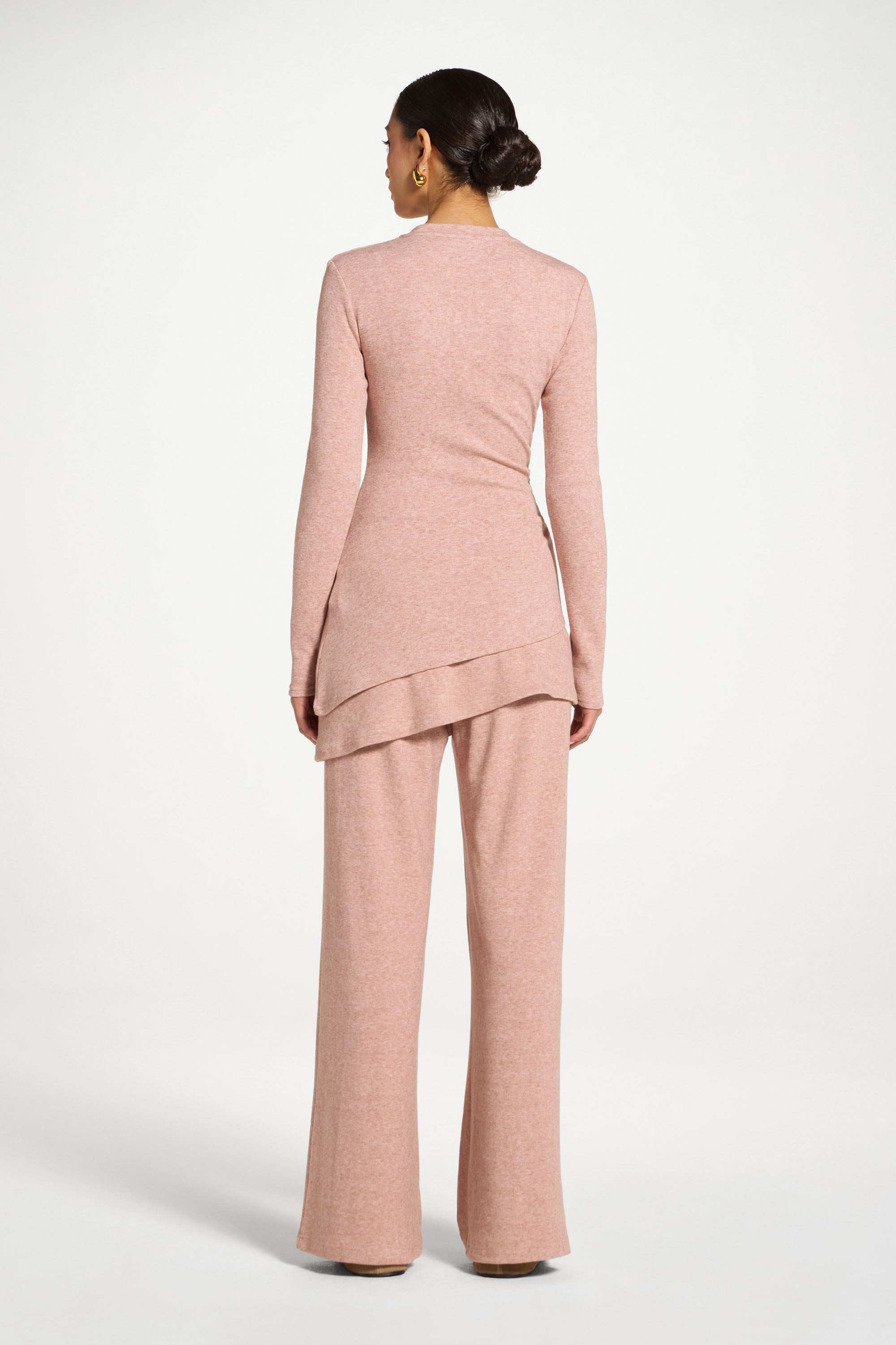 Haut Froncé Asymétrique en Maille - Rose Abayas Modeen