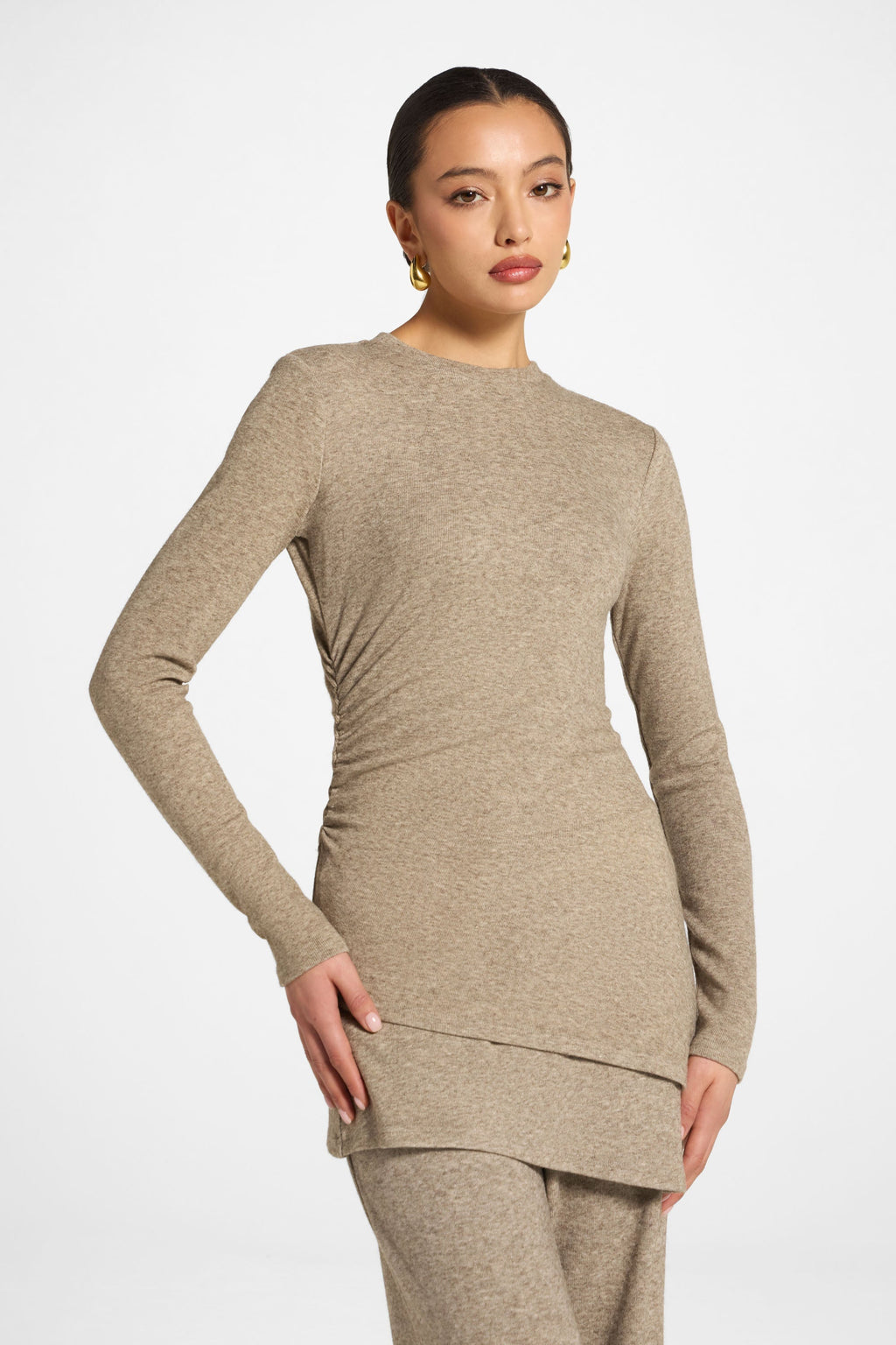 Haut Froncé Asymétrique - Gris Chaud Abayas Modeen