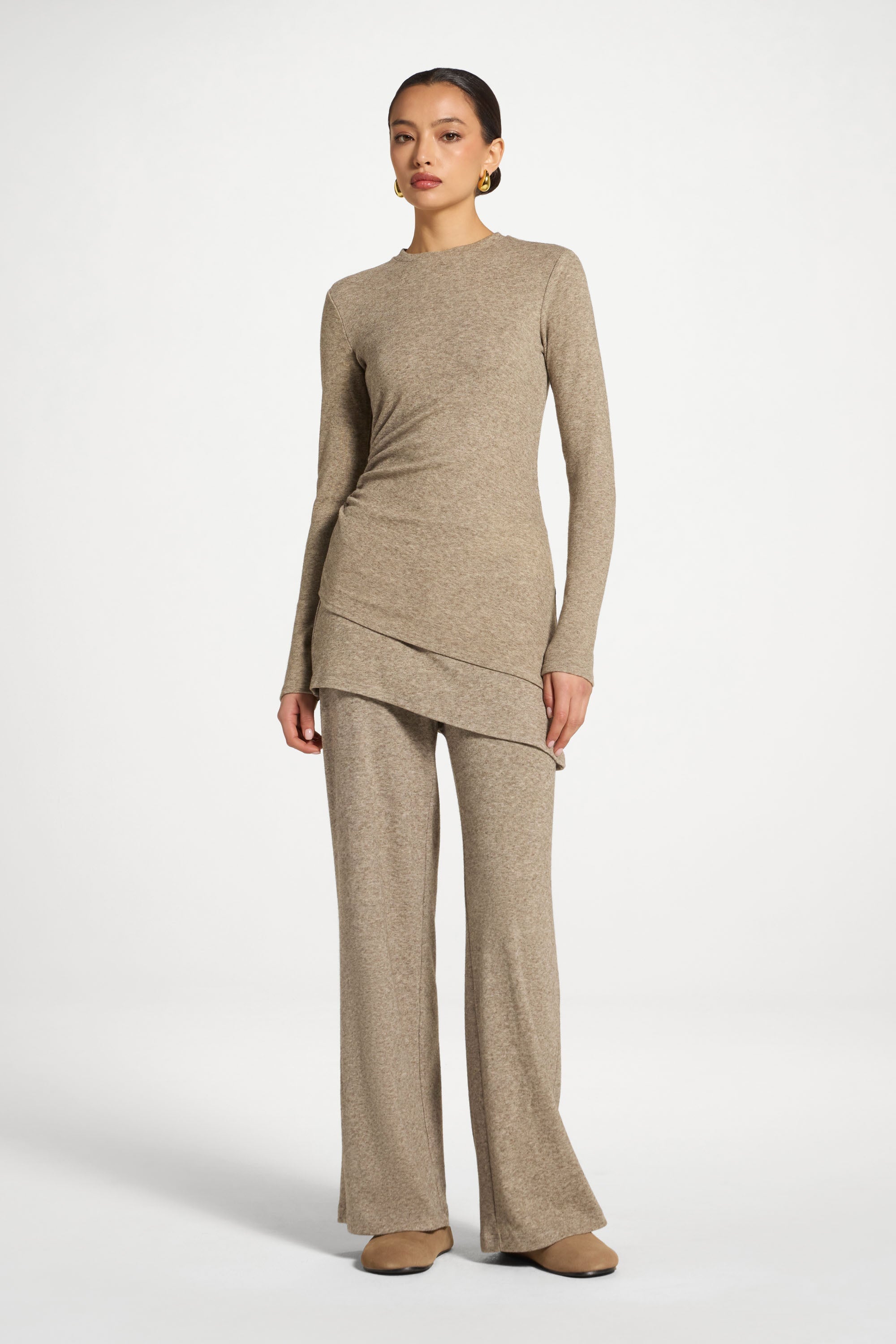 Haut Froncé Asymétrique - Gris Chaud Abayas Modeen
