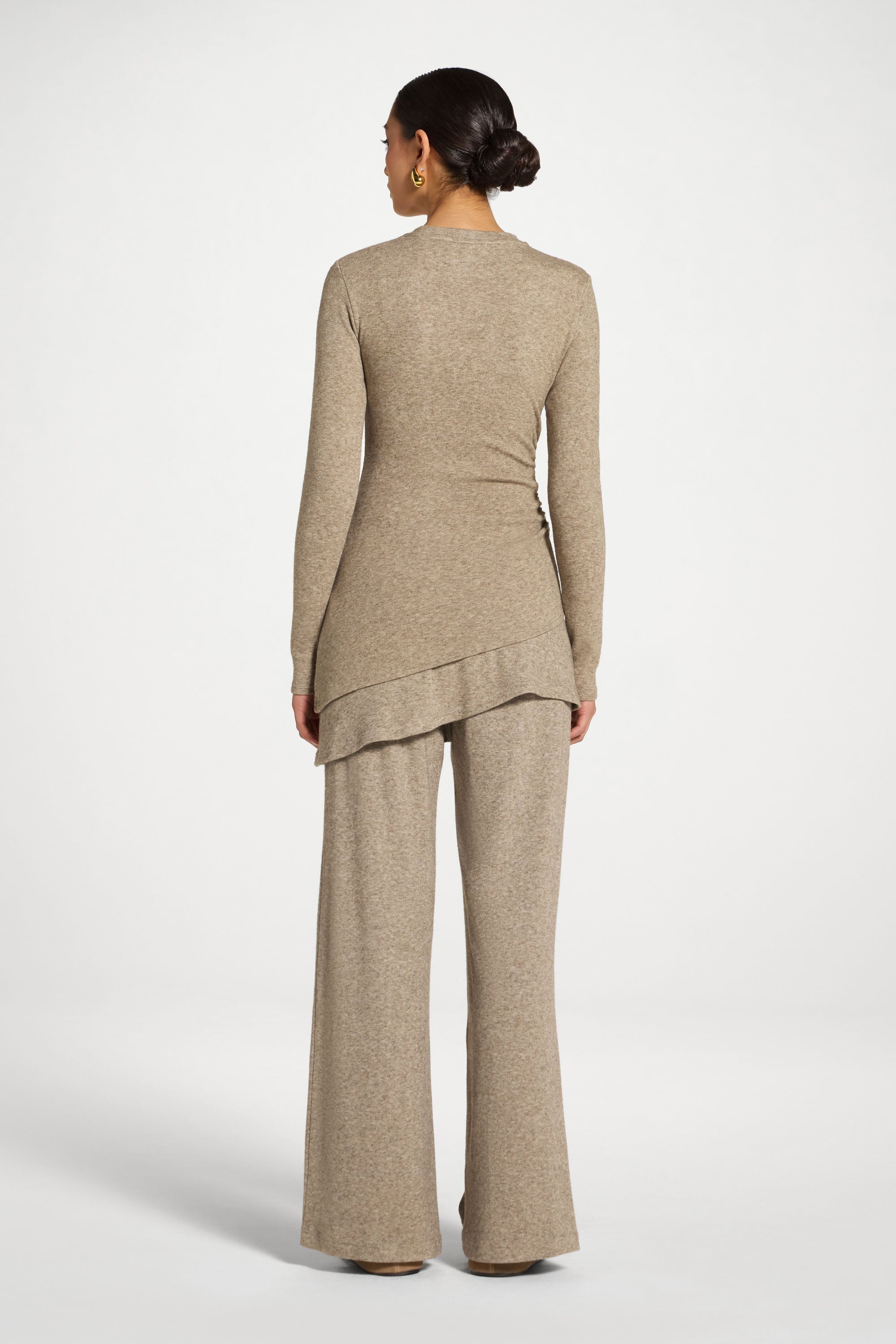 Haut Froncé Asymétrique - Gris Chaud Abayas Modeen