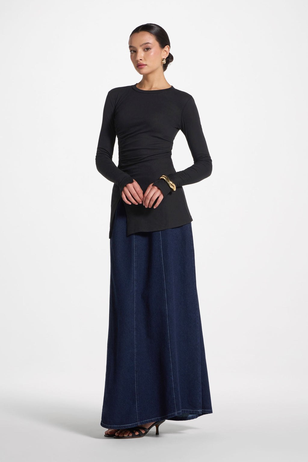 Haut à Fente Latérale Asymétrique - Noir Abayas Modeen