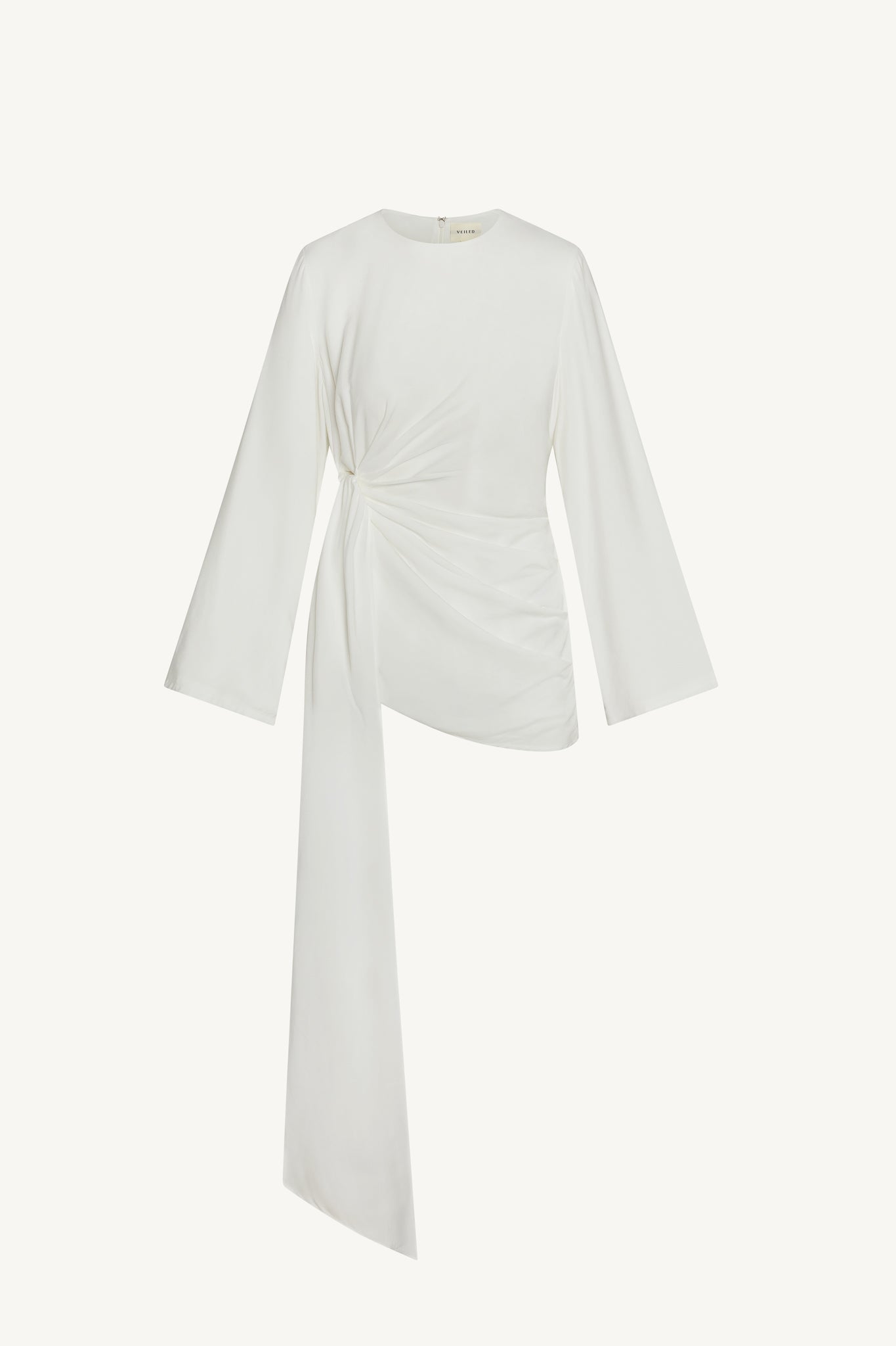 Haut à Nouer sur le Côté Asymétrique - Blanc Robes Modeen