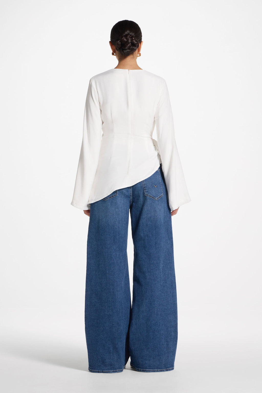 Haut à Nouer sur le Côté Asymétrique - Blanc Robes Modeen