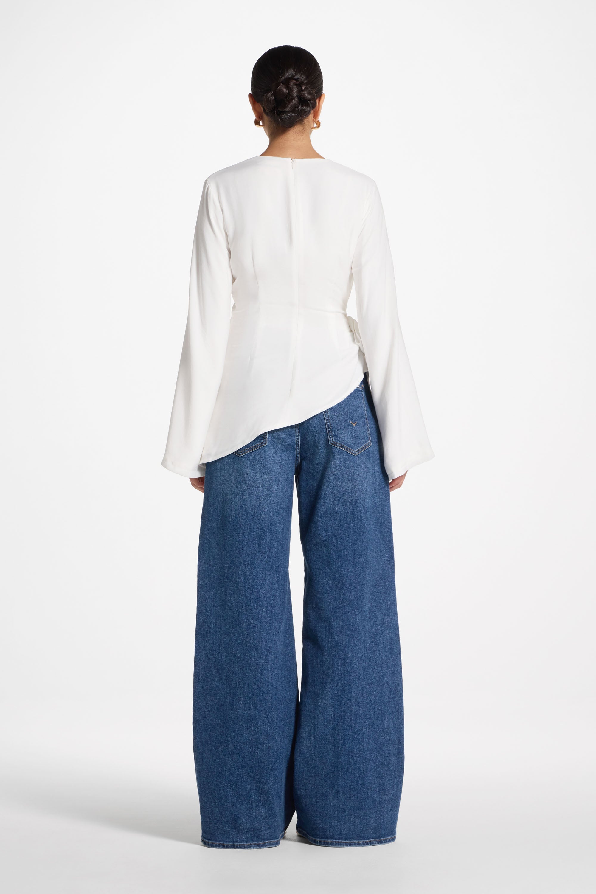 Haut à Nouer sur le Côté Asymétrique - Blanc Robes Modeen