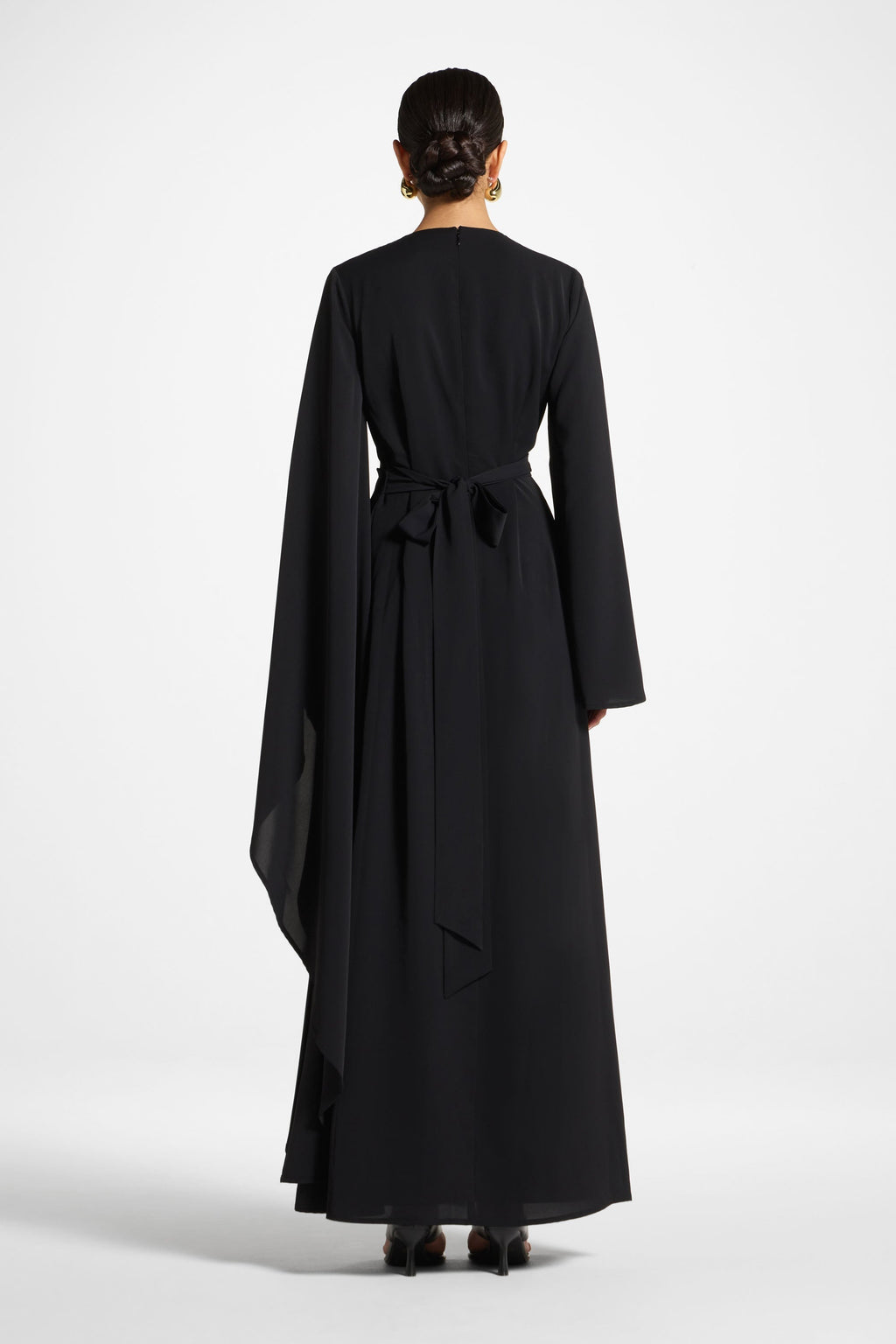 Robe Longue à Manches Asymétriques - Noir Abayas Modeen