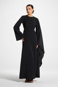 Robe Longue à Manches Asymétriques - Noir Abayas Modeen