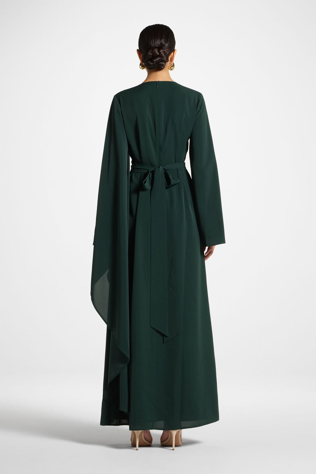 Robe Longue à Manches Asymétriques - Émeraude Abayas Modeen