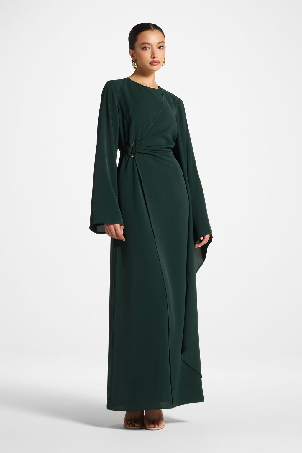 Robe Longue à Manches Asymétriques - Émeraude Abayas Modeen