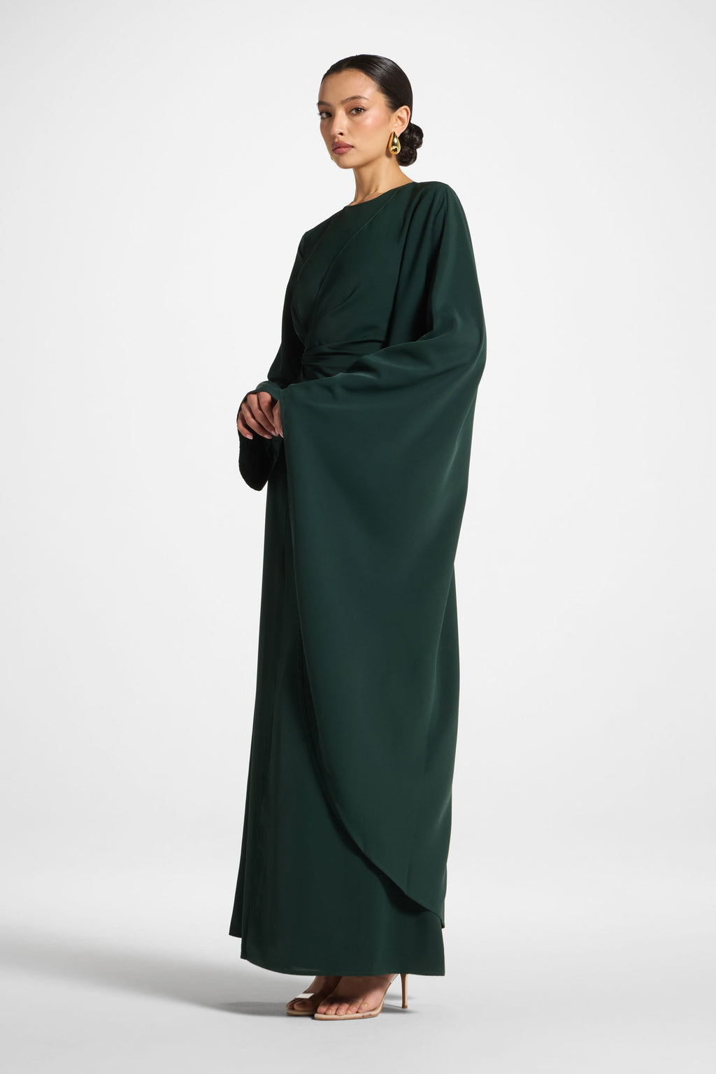Robe Longue à Manches Asymétriques - Émeraude Abayas Modeen