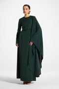 Robe Longue à Manches Asymétriques - Émeraude Abayas Modeen