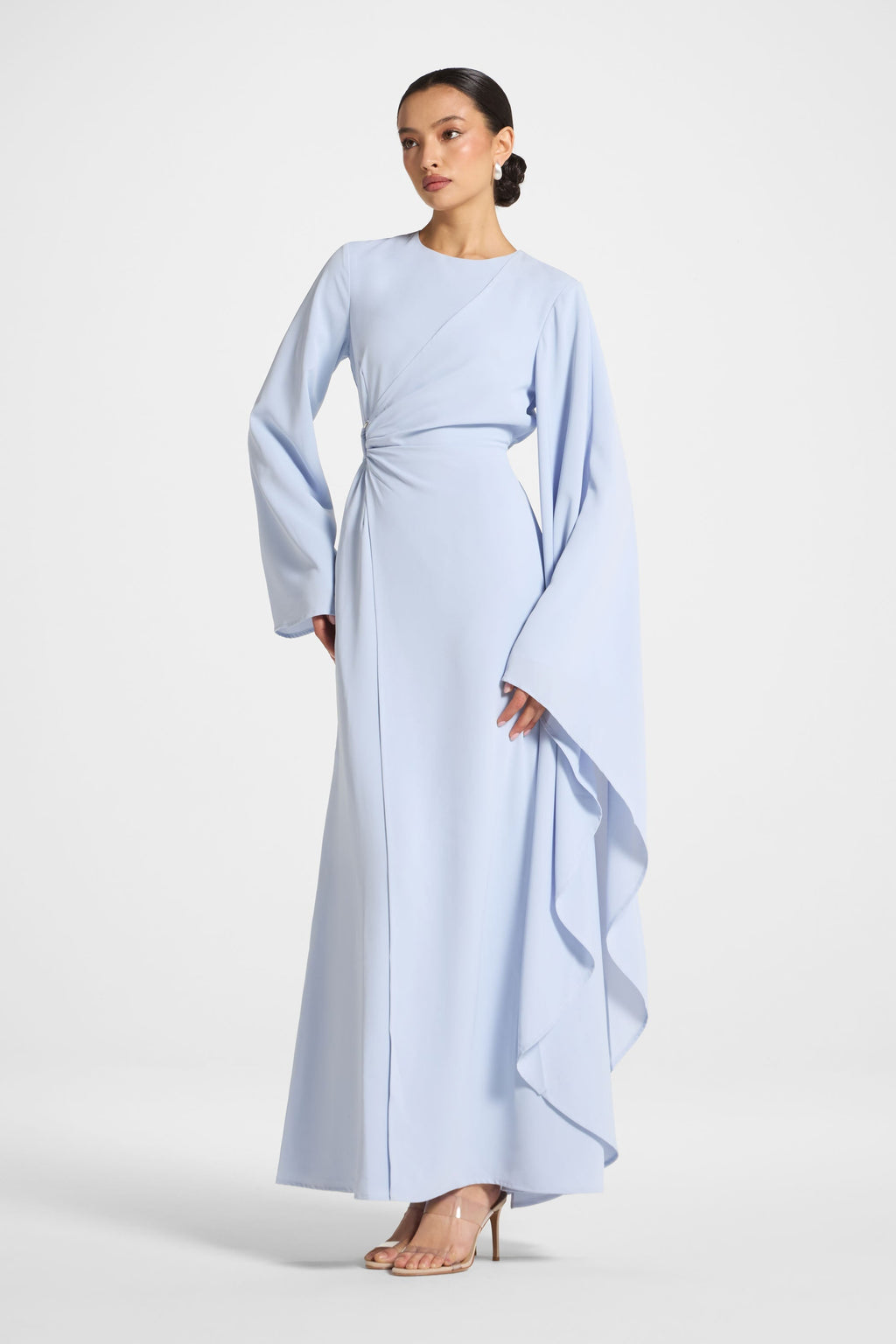 Robe Longue à Manches Asymétriques - Givre Abayas Modeen