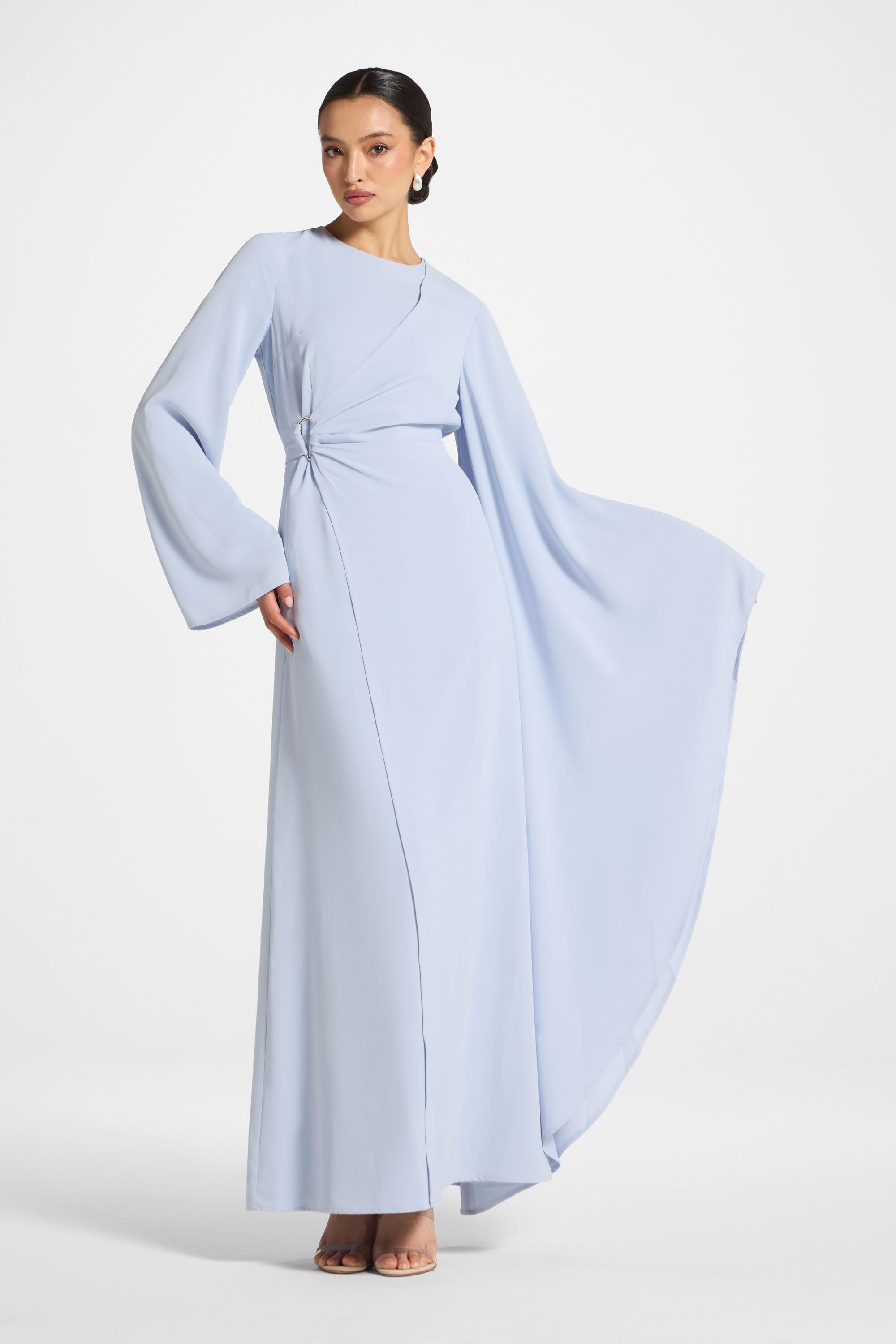 Robe Longue à Manches Asymétriques - Givre Abayas Modeen