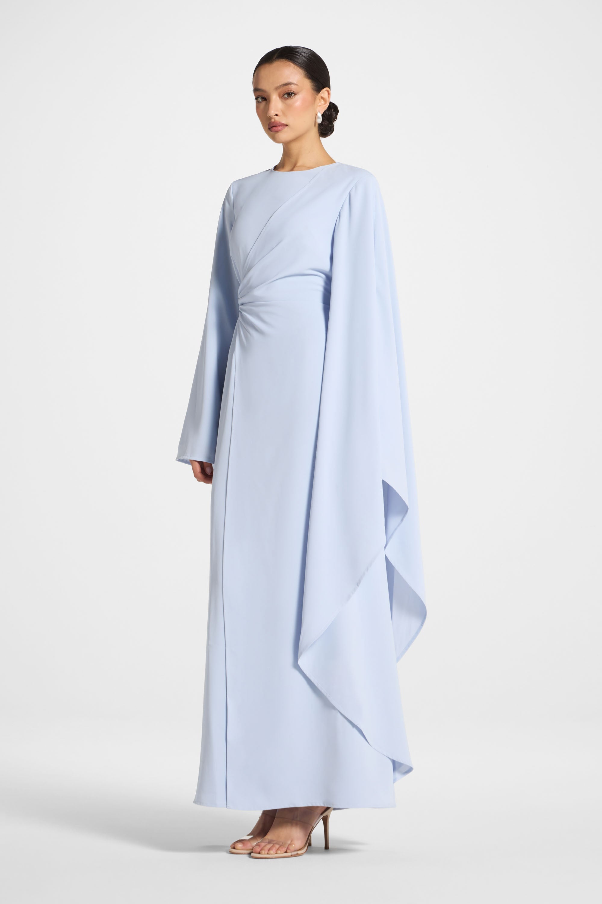 Robe Longue à Manches Asymétriques - Givre Abayas Modeen
