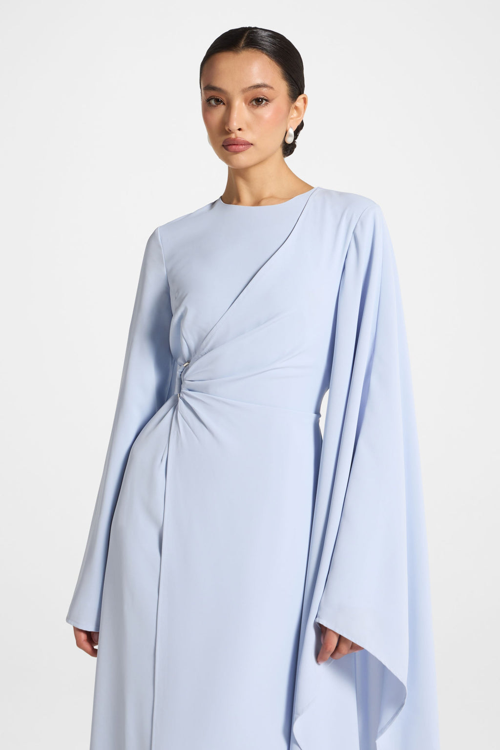Robe Longue à Manches Asymétriques - Givre Abayas Modeen