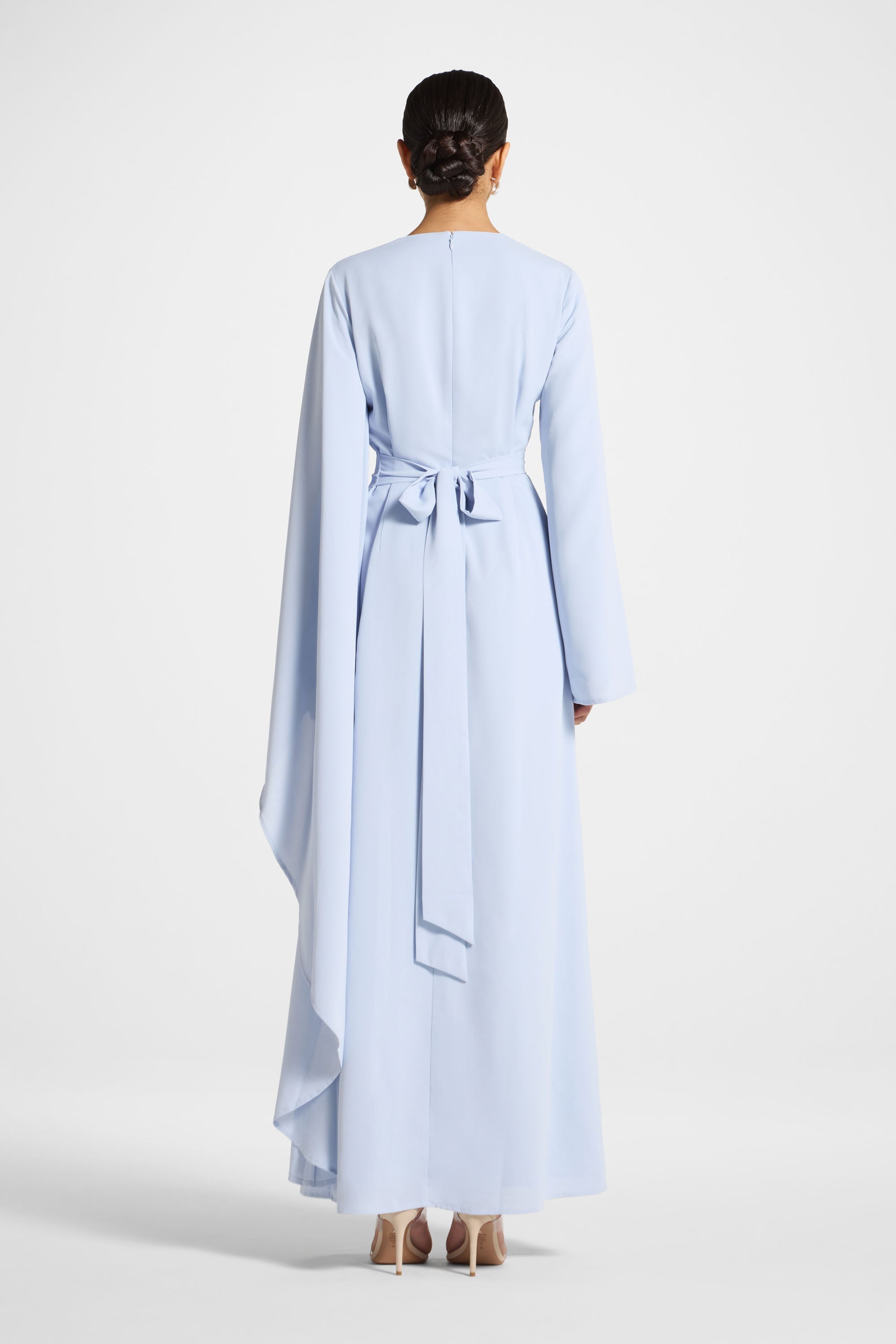 Robe Longue à Manches Asymétriques - Givre Abayas Modeen