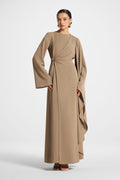 Robe Longue à Manches Asymétriques - Vétiver Abayas Modeen