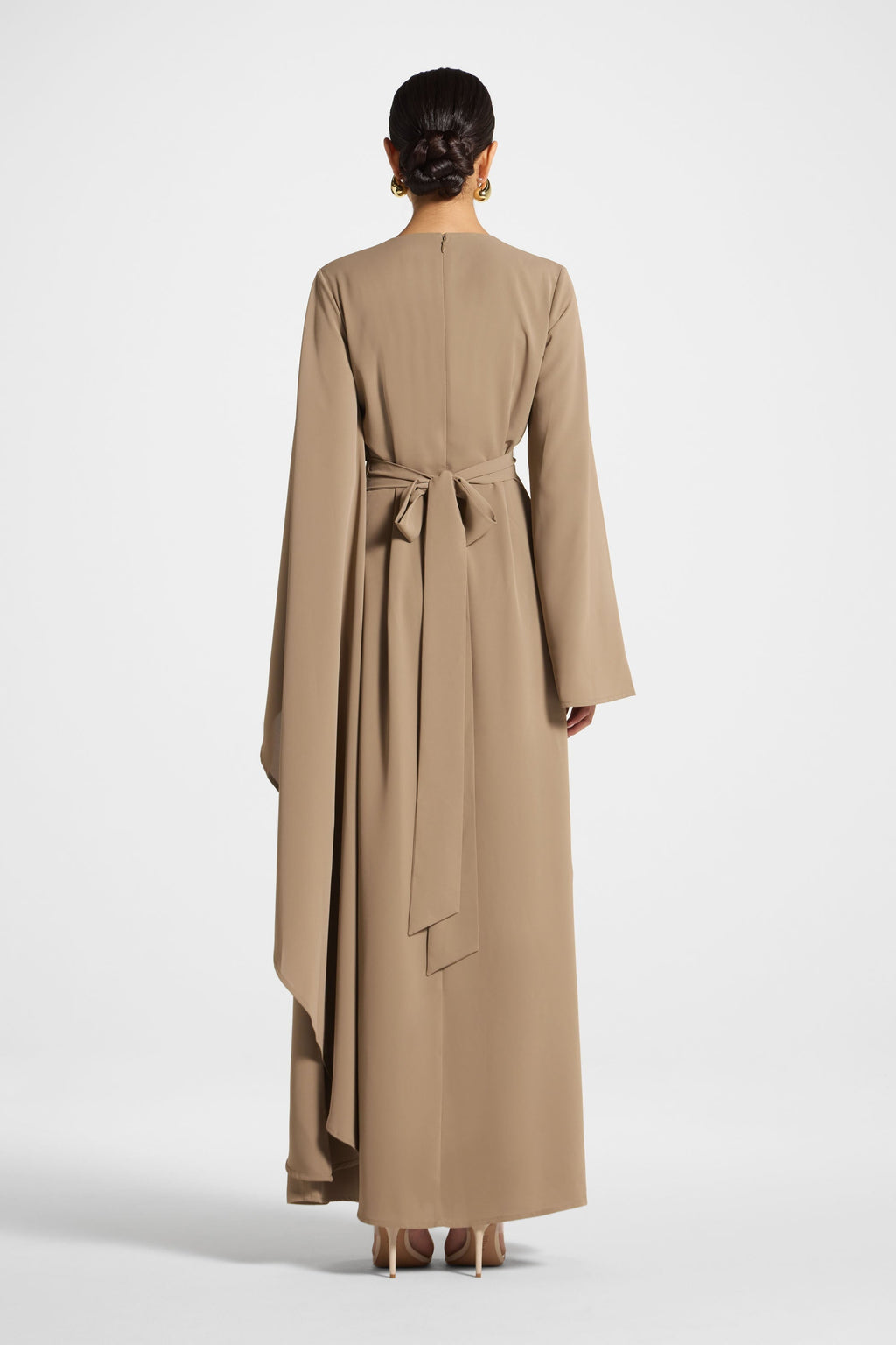 Robe Longue à Manches Asymétriques - Vétiver Abayas Modeen