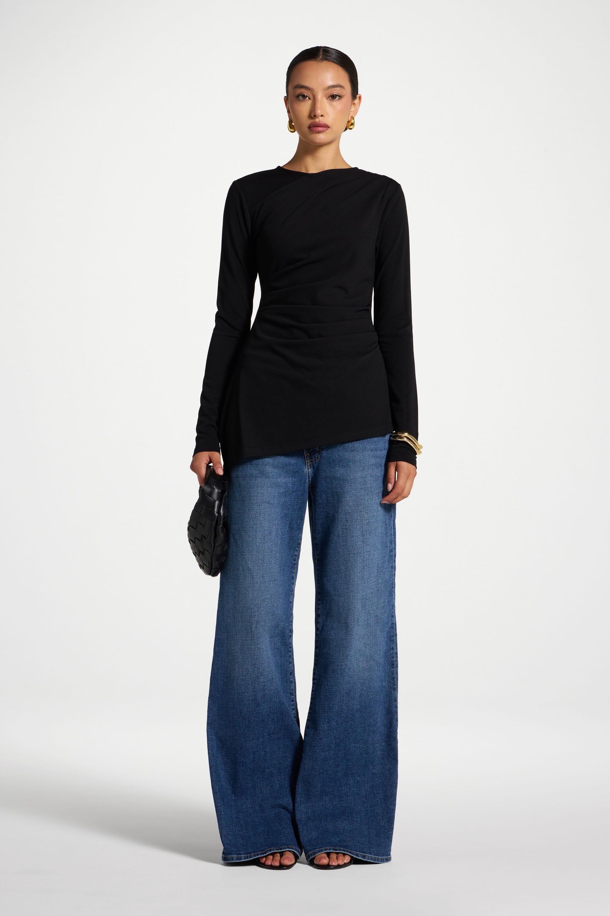 Haut Extensible Asymétrique - Noir Hauts Modeen