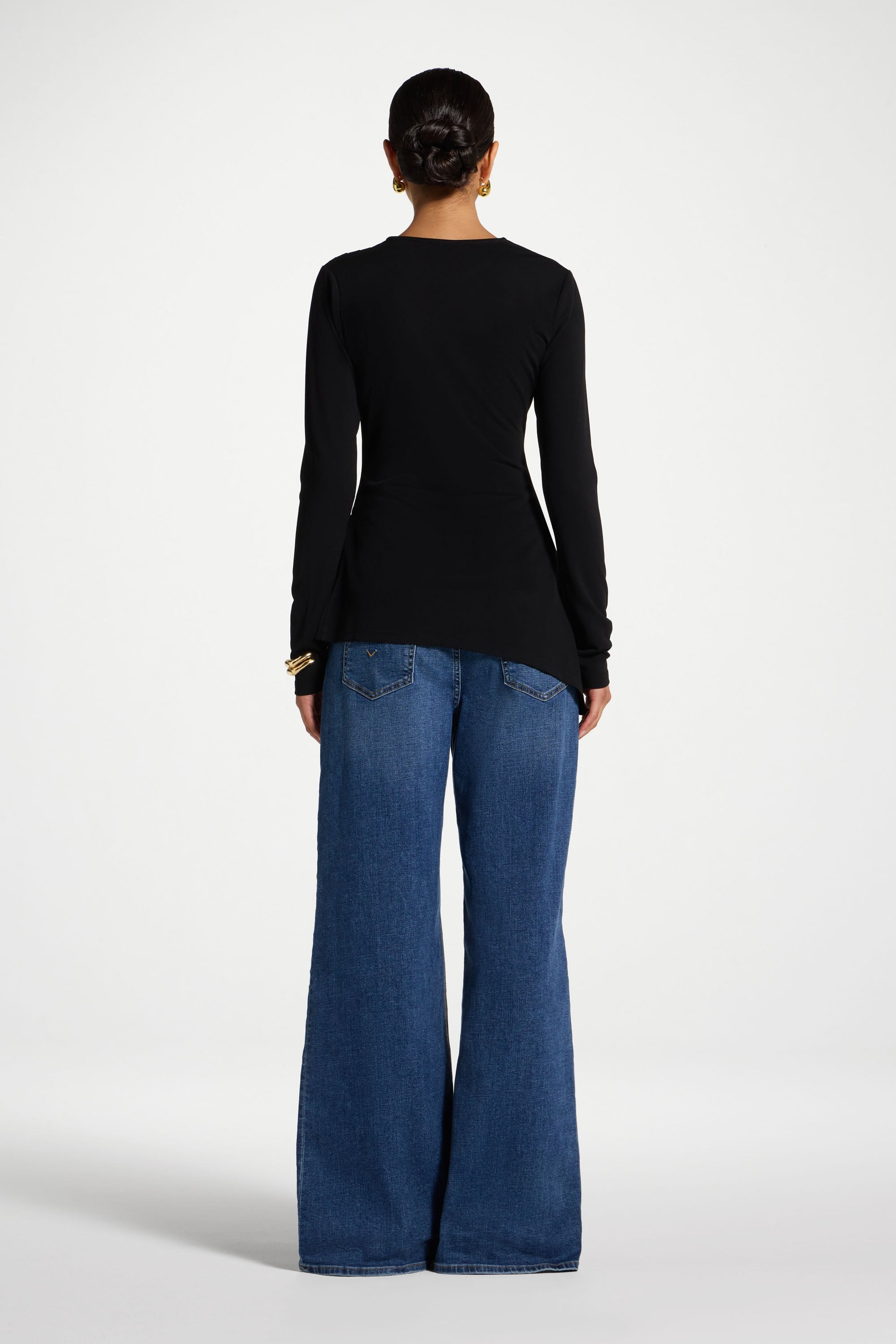Haut Extensible Asymétrique - Noir Hauts Modeen